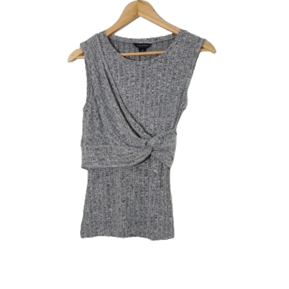 Club Monaco Grey Sleeveless Ribbed Knit Top Women's Size S